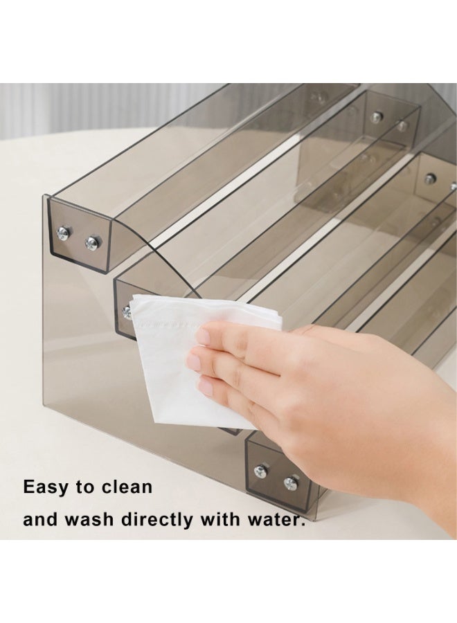 SRLIWHITE Clear Acrylic Display Stand, 4-Tier Makeup Organizer Riser for Cosmetics, Nail Polish and Perfume, Space-Saving Countertop Storage Rack - Image 5